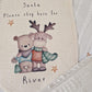 Bear and Deer Santa sign