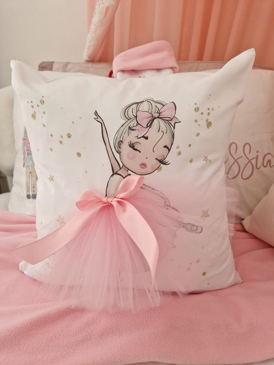 Decorative Ballerina throw pillow cushion - handmade decoration