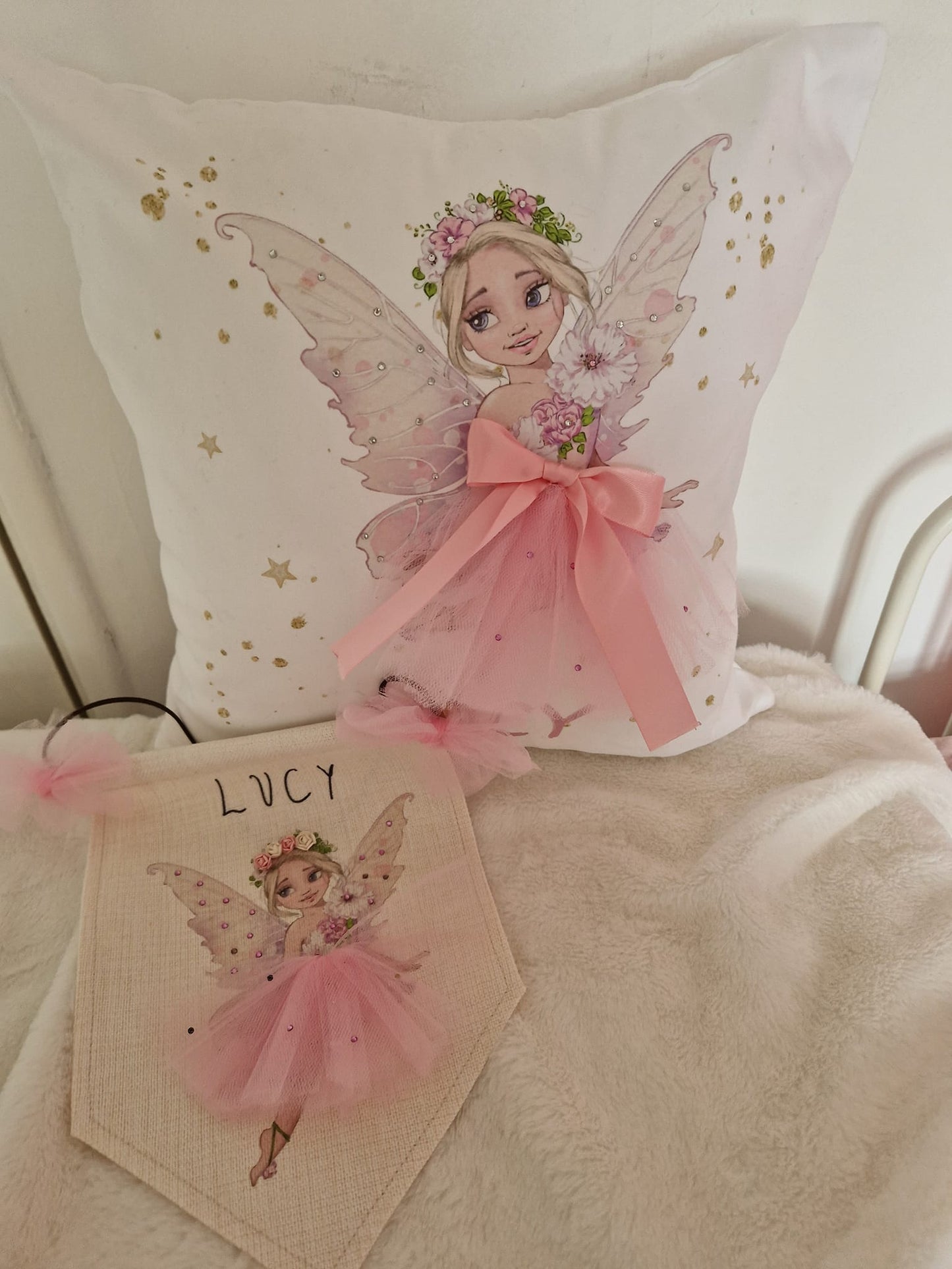 Lucy Fairy cushion and flag set